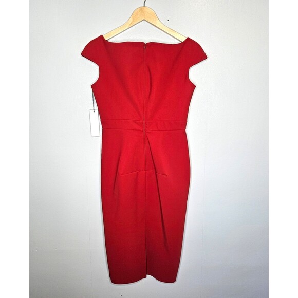 GRETA CONSTANTINE Lagos Dress Large Red Cap Sleeve Sheath Polyamide Stretch NWT - Picture 4 of 10